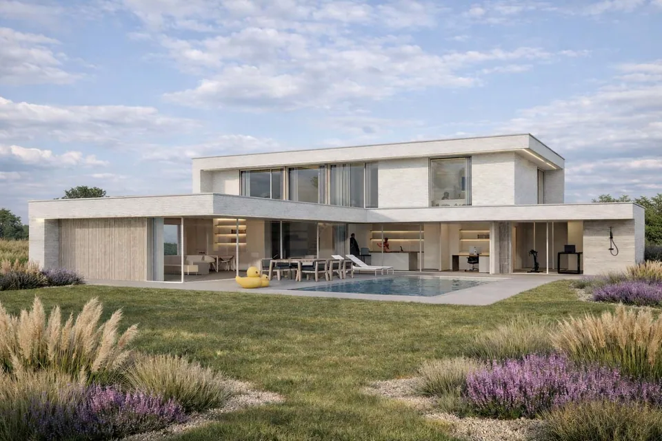 Nieuwbouwwoning met zwembad in Brugge door J.A.N Plus Architecten