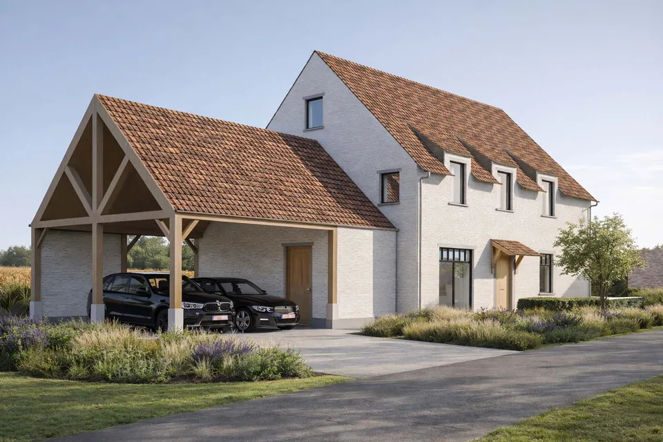 Pastoriestijl nieuwbouwwoning in Jabbeke door J.A.N Plus Architecten