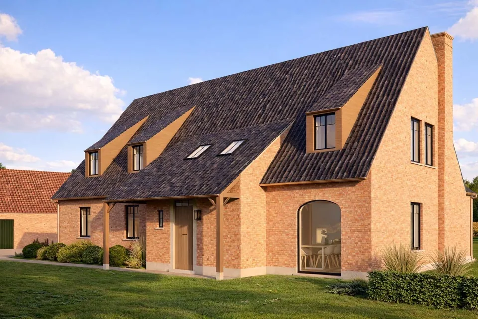 Voorgevel nieuwbouwproject in Zerkegem (Jabbeke)