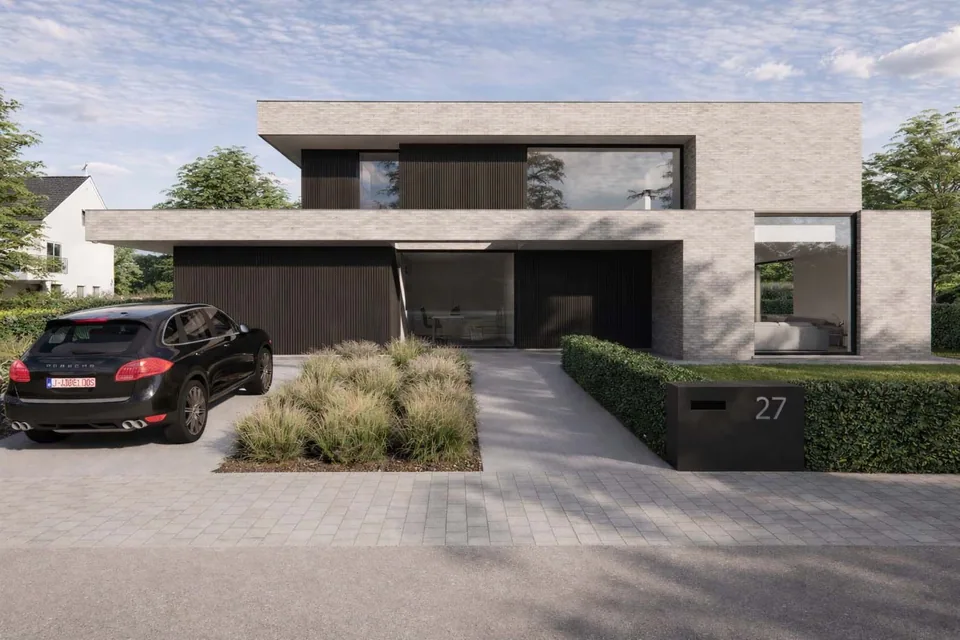 Nieuwbouwwoning met zwembad in Ruddervoorde Oostkamp – J.A.N Plus Architecten