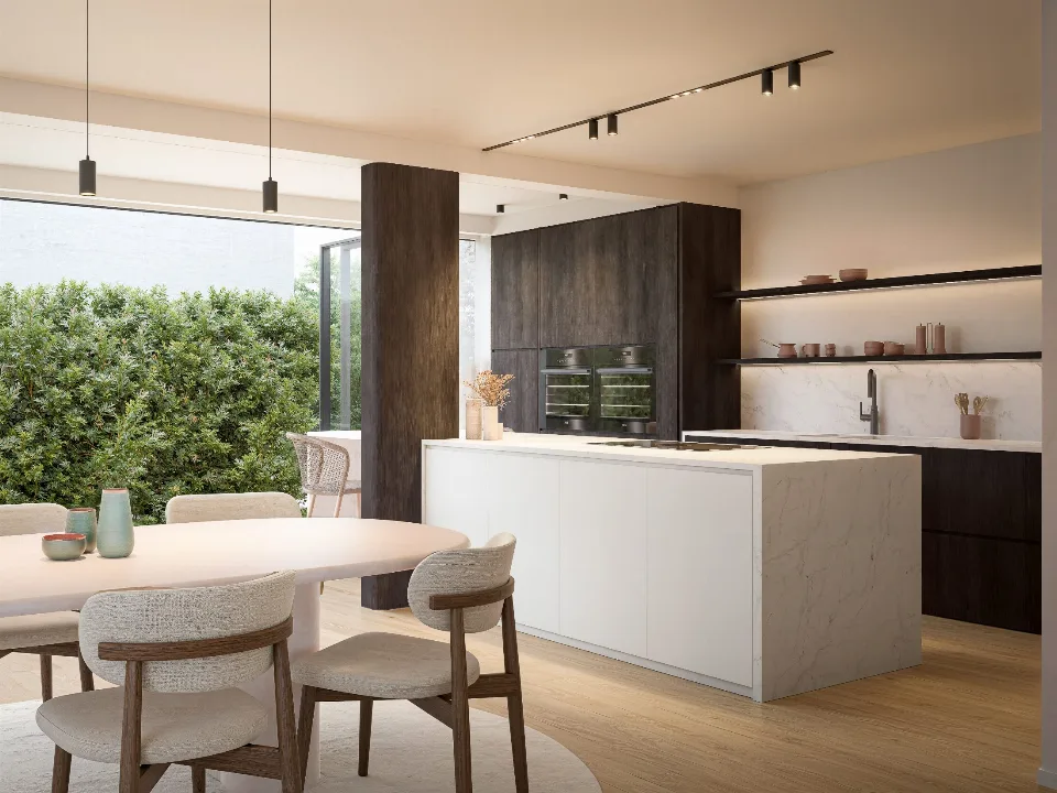 Interieur van de gerenoveerde woning in Knokke-Heist