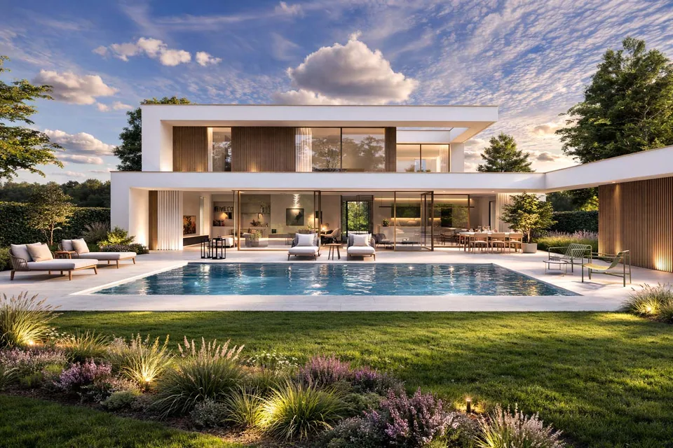 Zwembad en poolhouse in Oostkamp – architectuur en buitenruimte